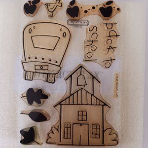 Back to school acrylic stamp set